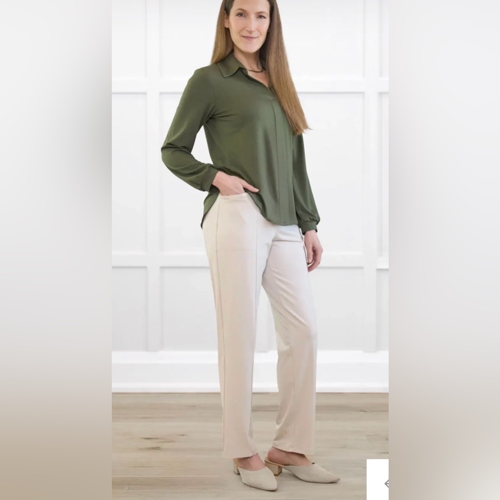 Miik Straight-Leg Dress Pants in Cream